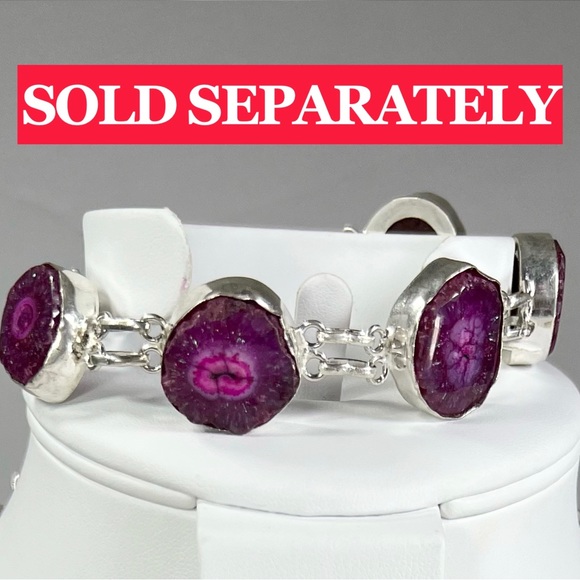 Pink Purple Solar Quartz Garnet Large Gemstone Necklace ONLY w/ Natural Cracking - Picture 7 of 11